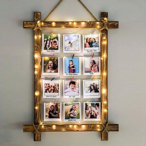 12 Photos Latched Rope Hanging Fhoto Frame 01