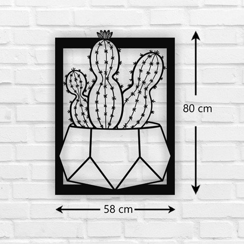 Bunny Ears Cactus Metal Wall Art 03