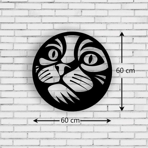 Cat with circle Metal Wall Art 03