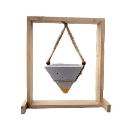 Concrete Planter with Wooden Stand 01