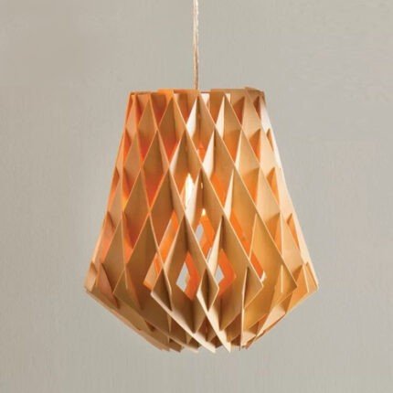 Decorative Geometric Wooden Pendant Lamp 02