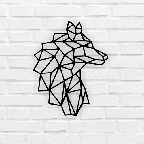 Geometric Wolf Metal Wall Decor 02