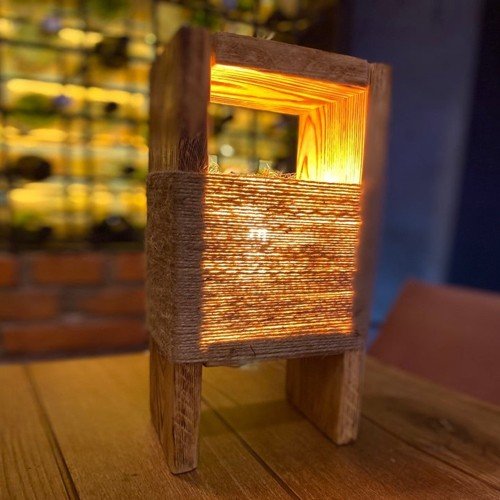 Handmade Pine Wood Night Lamp 03