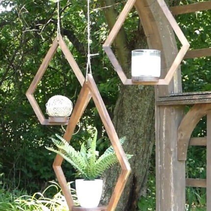 Hanging Geometric Pot Shelf 02