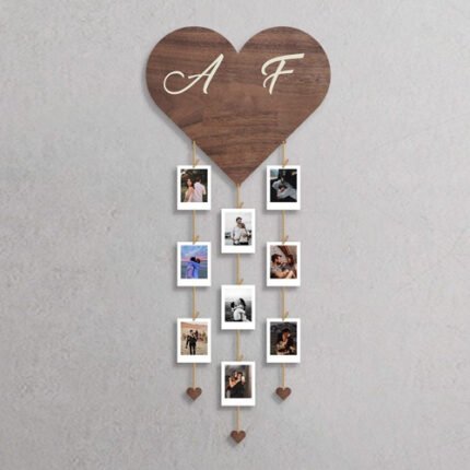 Heart Shape 9 Photos Latched Rope Photo Hanger 01