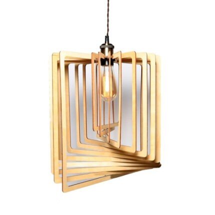 Rectangle Wooden Pendant Lamp 01