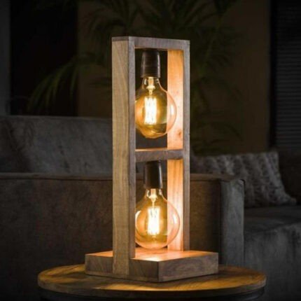 Rustic Wood Table Lamp 01