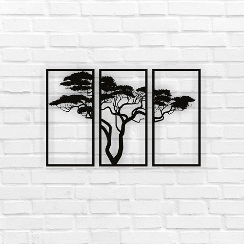 Tree with 3 Frames Metal Wall Decor 02