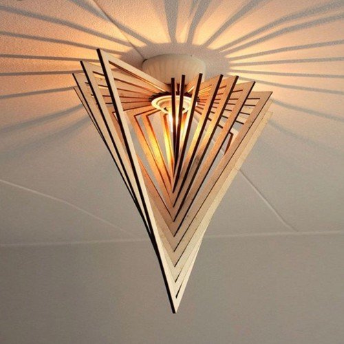 Triangle Wooden Pendant Light 02