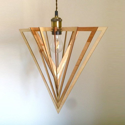 Triangle Wooden Pendant Light 03