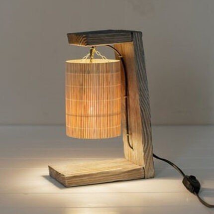 Wood and Bamboo Table Lamp 02
