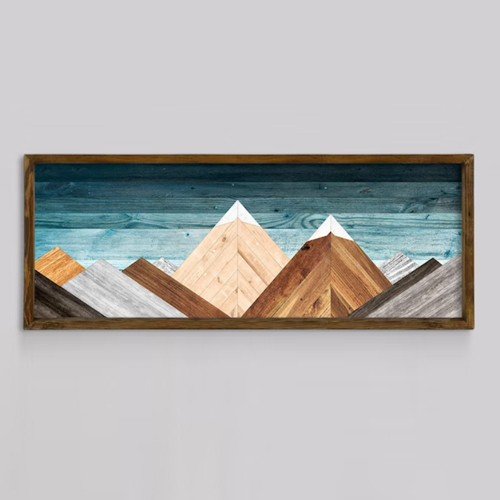 Mountains Geometric Wood Wall Hanging Decor 01 1