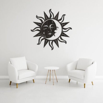 Sun and moon wood wall art Sun and moon wall decor A 1