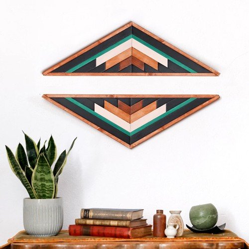 Triangle Wooden Wall Art 03 1