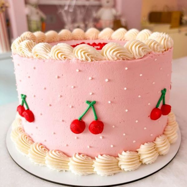 Pink Lemonade and Cherries Cake