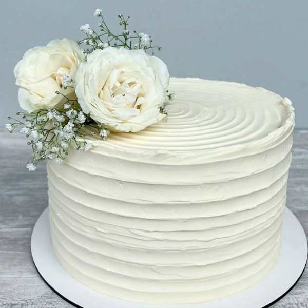 Ethereal White Anniversary Cake