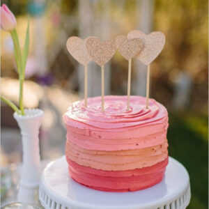 Pink Ombre Heart Cake