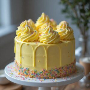 Yellow Pastel Palette Birthday Cake