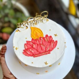 Festive Diwali Lotus Diya Cake - 1kg