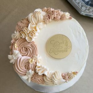 Crescent Floral Eid Mubarak Cake