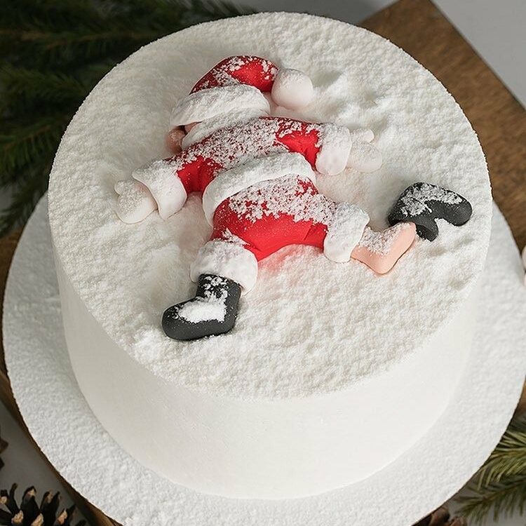 Holiday santa cake