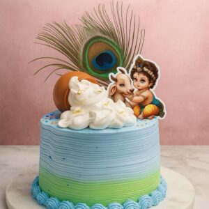 Divine Krishna Janmashtami Celebration Cake - 1kg