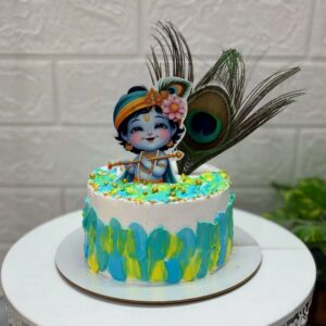 Artistic Janmashtami Photo Cake