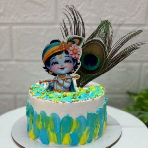 Artistic Janmashtami Photo Cake