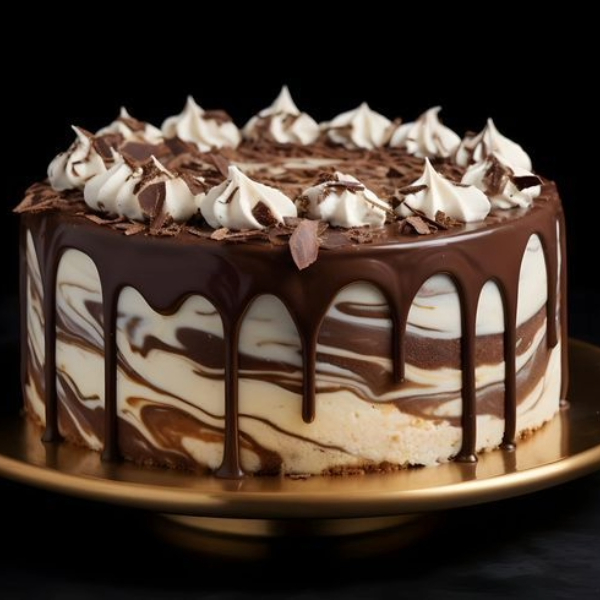 Chocolate Vanilla Marble Cheesecake