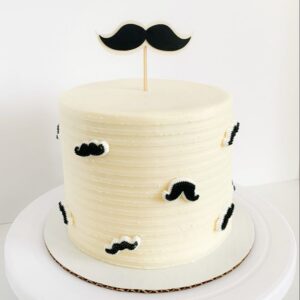 Mustache Masterpiece Minimalist Cake
