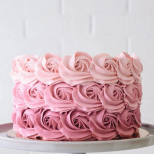 Blushing Ombré Rosette Cake