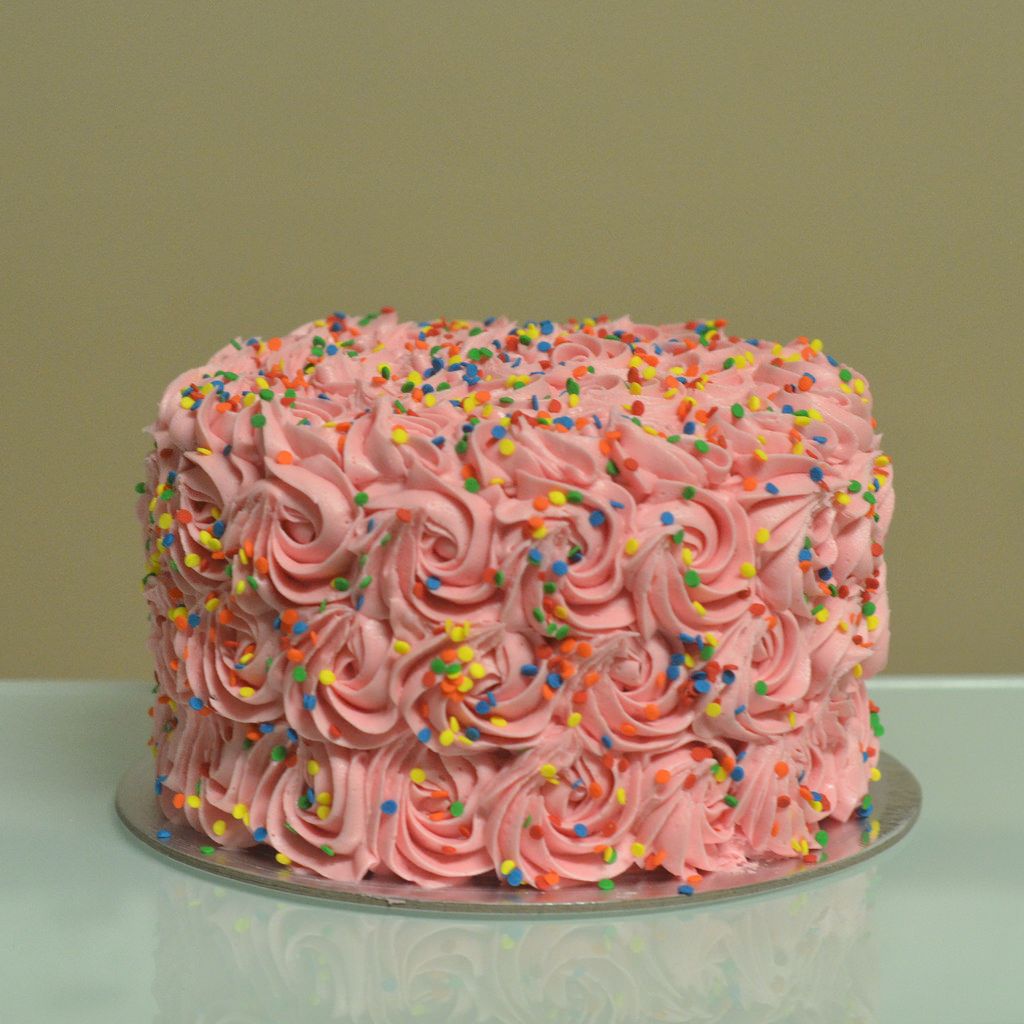 Swirls N Sprinkles Confetti Strawberry Cake
