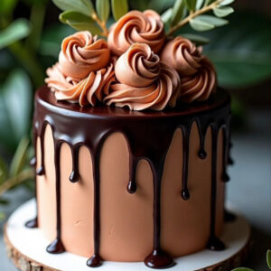 Decadent Rose Chocolate Drip Cake