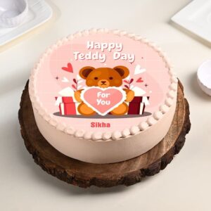 Teddy Day Strawberry Photo Cake