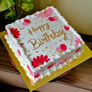 Blush Blossom Square Cake - 1kg