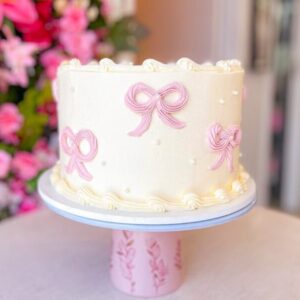 Blush and Bows Cake