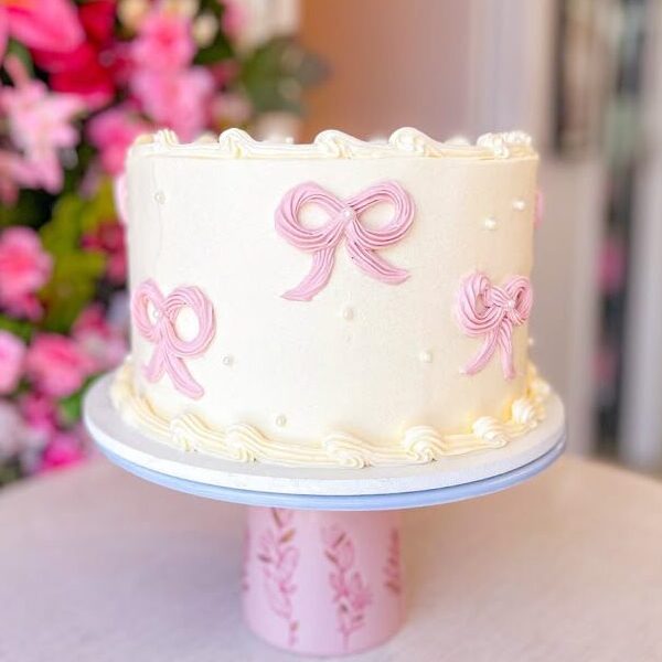 Blush and Bows Cake