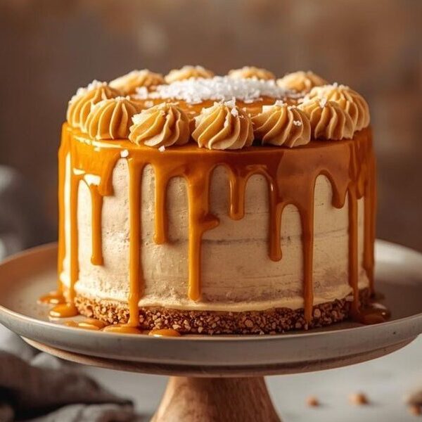 Golden Butterscotch Drip Cake