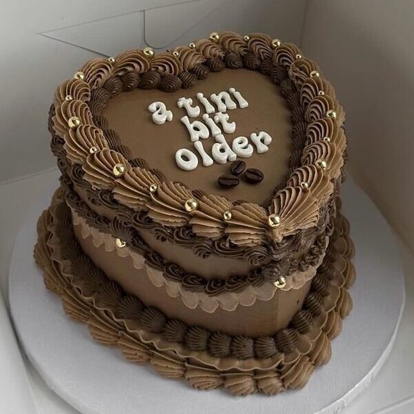 A Tini Bit Older Espresso Heart Cake
