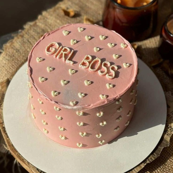 Dusty Pink Girl Boss Cake