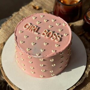 Dusty Pink Girl Boss Cake