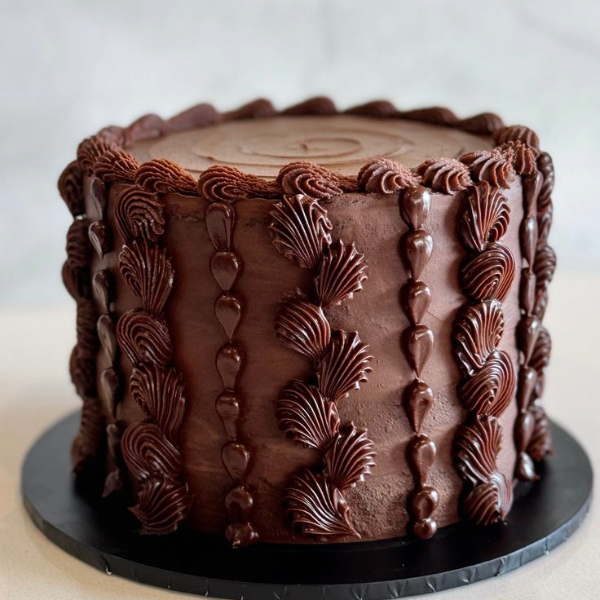 Ornate Ribbon Chocolate Cake