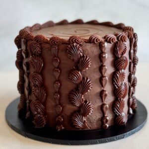 Ornate Ribbon Chocolate Cake