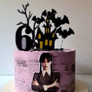 Wednesday Addams Spooky Birthday Cake