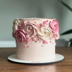 Blush Pink Rosette Crown Cake