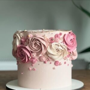 Blush Pink Rosette Crown Cake - 1kg
