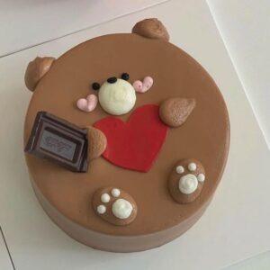 Chocolate Bear Heart Cake