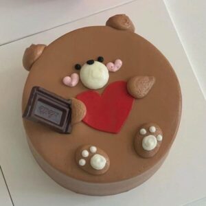 Chocolate Bear Heart Cake