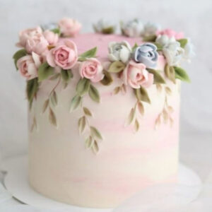 Pastel Rose Wreath Cake