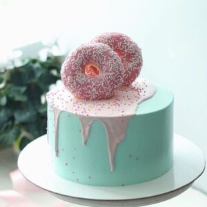 Pastel Pink and Drip Donut Cake